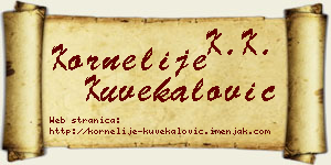 Kornelije Kuvekalović vizit kartica
